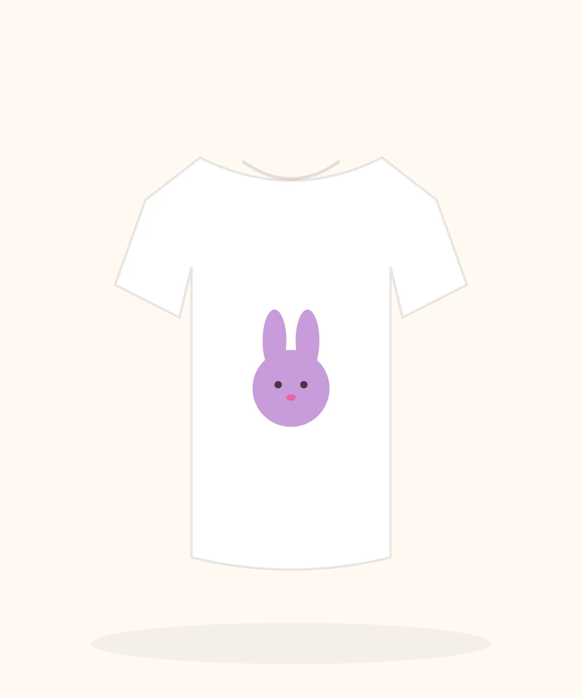 Lavender Bunny Hop printed on a soft pastel t-shirt