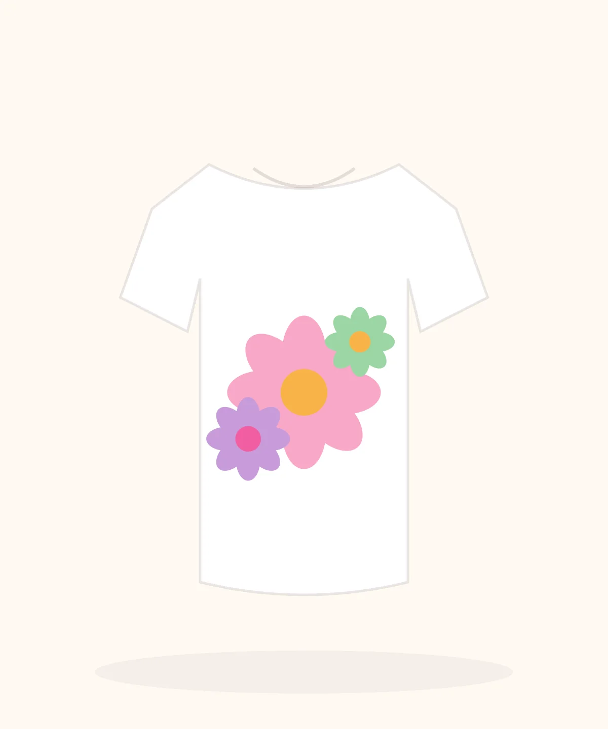 Pastel Daisy Dreams printed on a soft pastel t-shirt